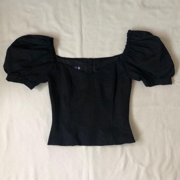 Vintage Carré Paris Black Boned Off the Shoulder Top - Picture 9 of 16